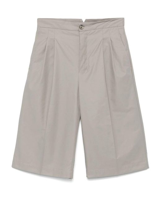 AMI Gray Loose Large Bermuda Shorts for men