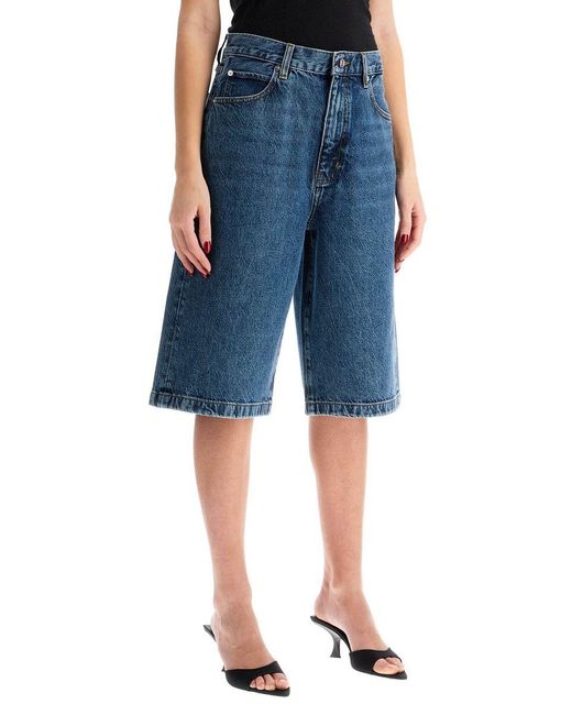 【送料&関税込】Frame the Boy Short Blue Shorts With Belt Lo FRAME 'The Boy Short' Shorts With Belt Loops in Blue | Lyst