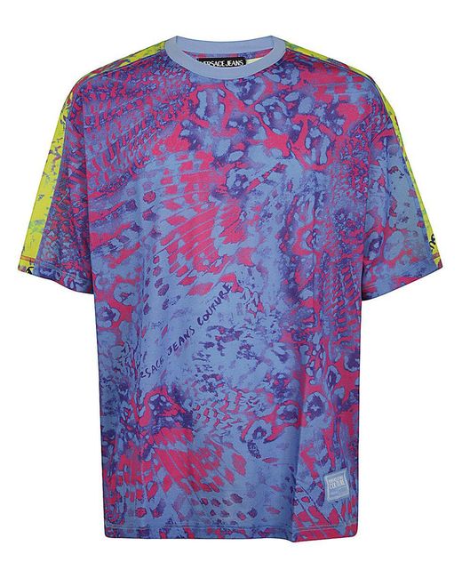 Versace Purple Animalier Printing T-Shirt for men