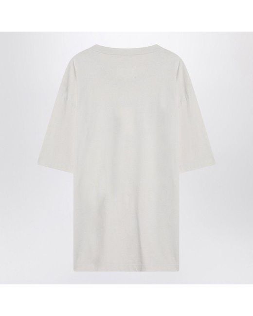 Maison Margiela White Ecru T-Shirt With Logo Embroidery for men