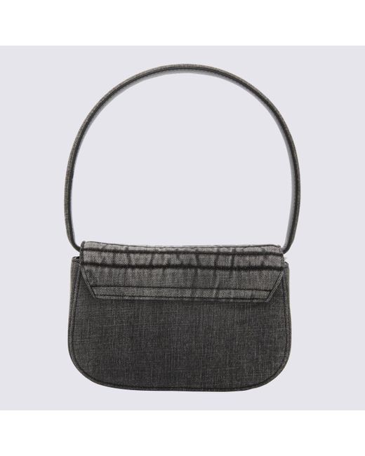DIESEL Black And Grey Denim 1dr Shoulder Bag in Gray | Lyst