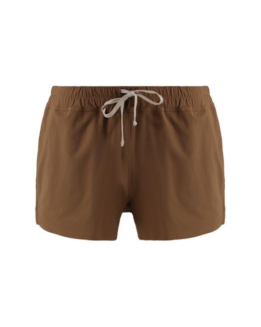 Rick Owens Brown Nylon Swim Shorts for men