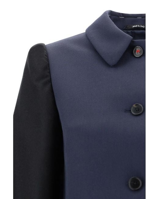 Maison Margiela Blue Spliced Wool Twill Jacket