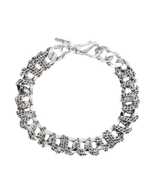 Emanuele Bicocchi Metallic Small Entwined Chain Bracelet for men