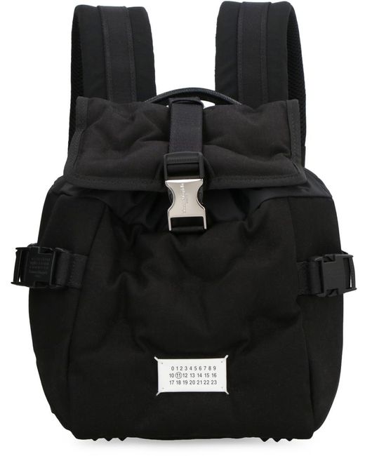 Maison Margiela Black Glam Slam Canvas Backpack for men