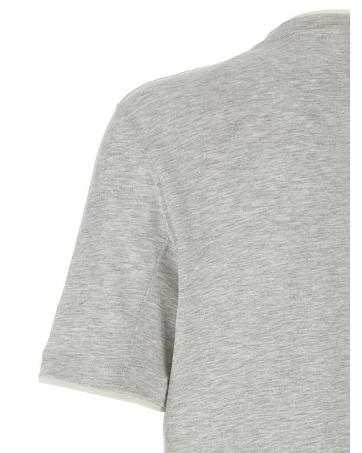 Brunello Cucinelli Gray T-Shirt Faux-Layering for men