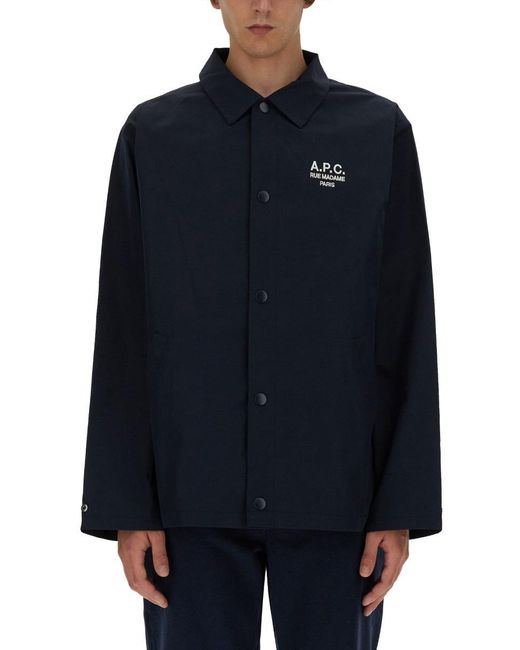 A.P.C. Blue Blouson "Regis" for men