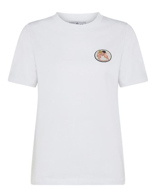 Fiorucci White Cotton T-Shirt With Angels Print