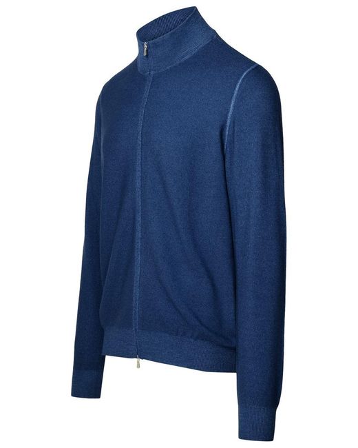 Gran Sasso Blue Virgin Wool Sweater for men