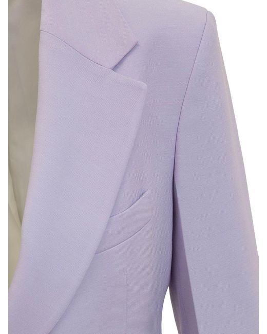 Victoria Beckham Purple Single-Breasted Blazer