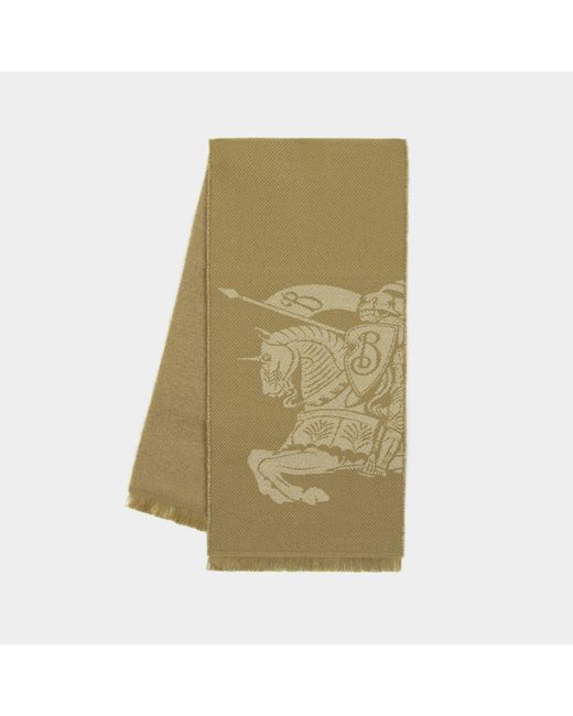 Burberry Green Ekd Denim Effect Scarf