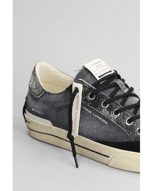 Crime London Black Recut Low Sneakers for men