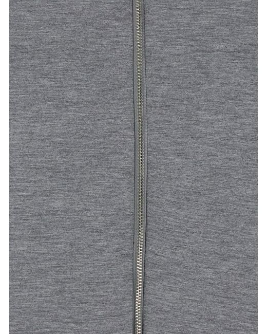 Tela Gray Hoodie With Dropped Shoulder