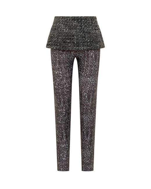 DIESEL Black And Gray Tweed Pants With Peplum