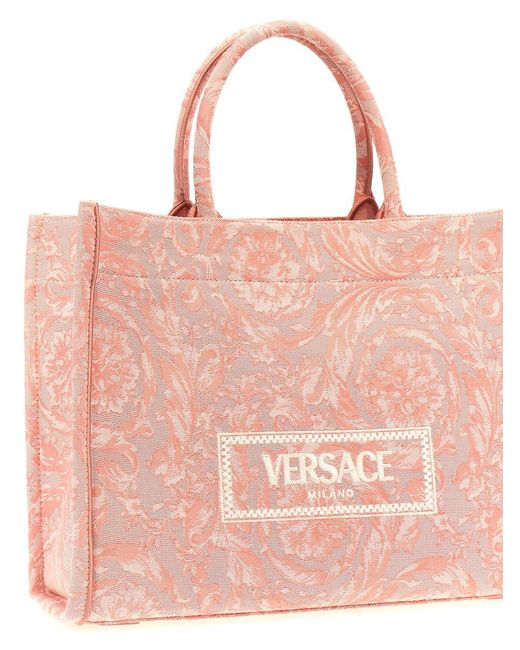 Versace Pink Athena Barocco Tote Bag