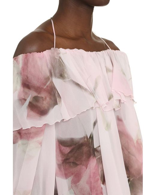 Blumarine Pink Printed Silk Blouse