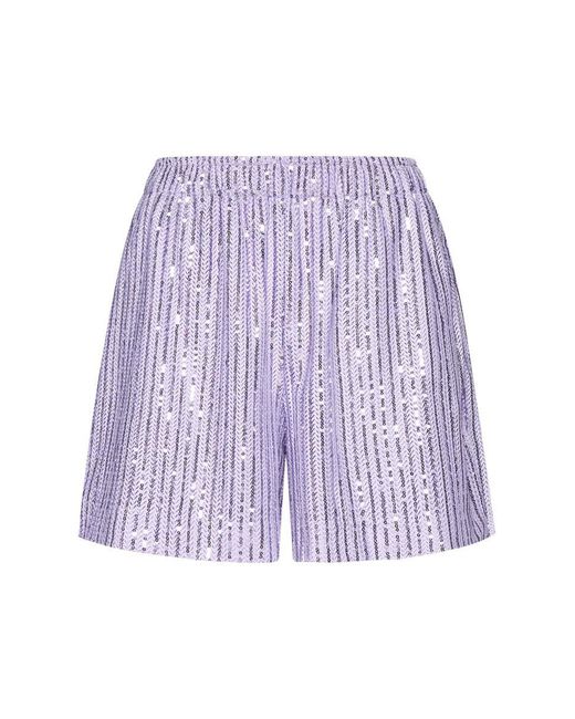 Stine Goya Purple Anne Striped Sequin Shorts