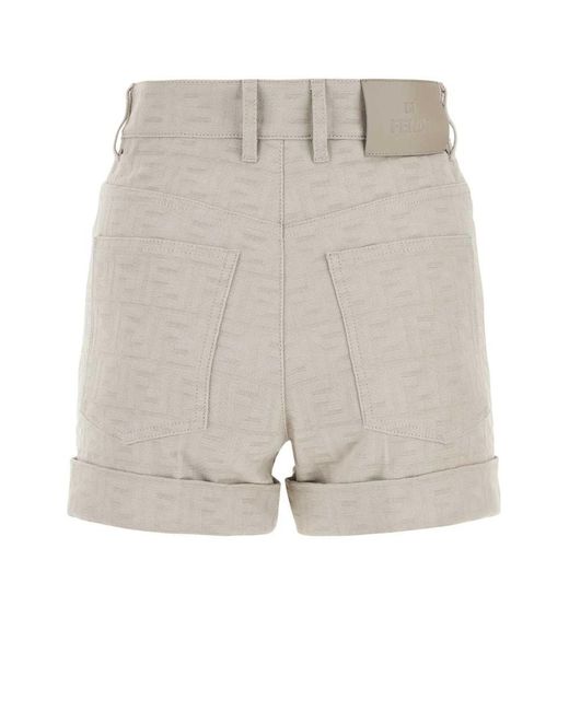 Fendi Gray Sand Denim Shorts