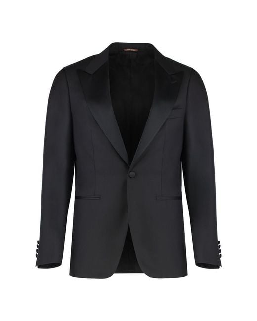 Canali Black Wool Two-Pieces Suit for men