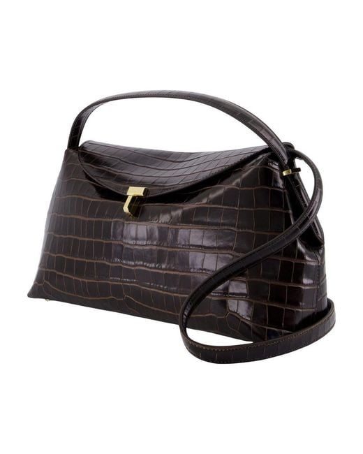 Totême  Black T-Lock Top Handle Purse