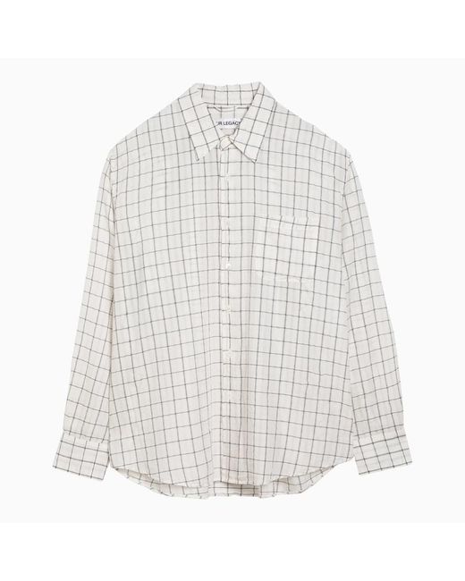 Our Legacy White Checked Blend Shirt for men