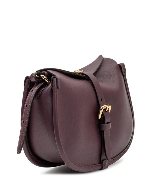 Etro Purple Bordeaux Shoulder Bag With Buckle