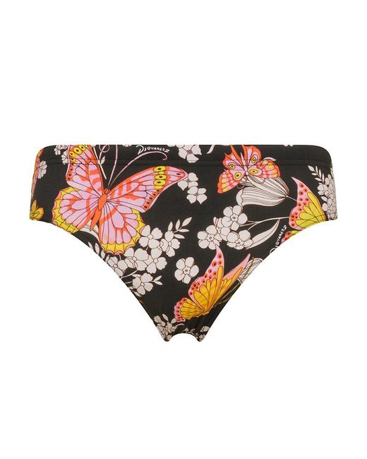 DSquared² Multicolor Swim Briefs With Flower And Butterfly Print for men