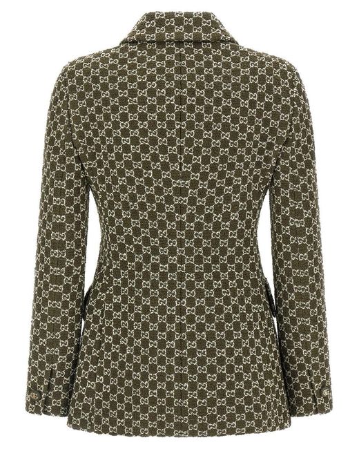 Gucci Green Gg Bouclé Blazer
