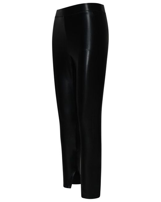 Michael Kors Black Leather-effect leggings