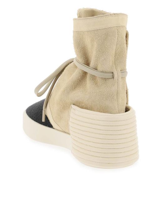 Fear Of God Natural High-Top Suede And Beaded Leather Moc for men