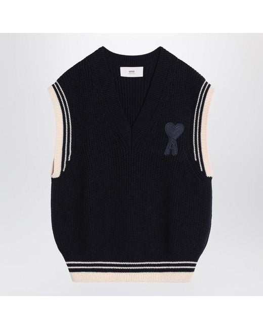 AMI Black De Coeur Vest for men