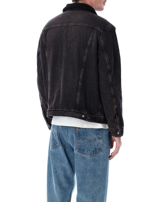 Levi's Black Denim Type Iii Sherpa Trucker Jacket for men