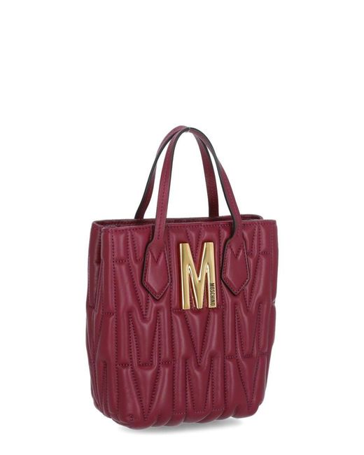 Moschino Shoulder Bag With Monogram in Red | Lyst