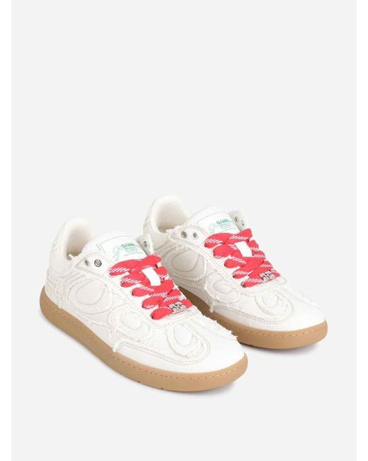 Ganni Pink Sneakers 08 Canvas Raw Edge