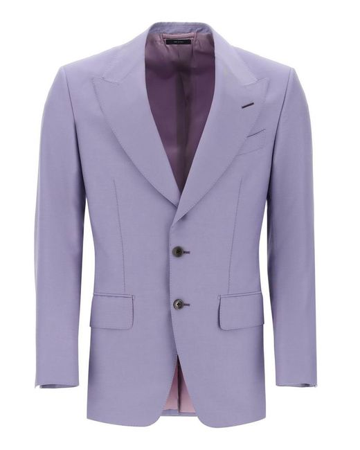 Tom Ford Purple Atticus Wool And Silk Blend Blazer for men