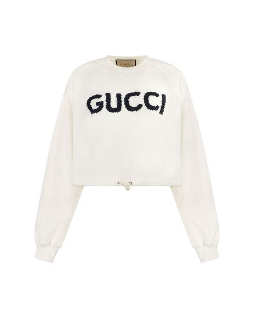 Gucci White Jersey Sweatshirt
