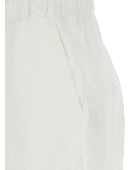 Semicouture White Pants With Elastic Waist With Drawstring