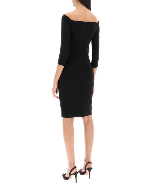 Norma Kamali Black Jersey Knee Length Dress