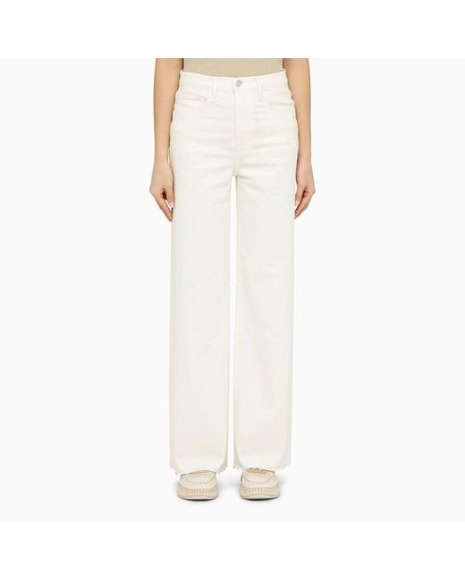 FRAME White Le Jane Wide-leg High-rise Stretch-denim Jeans