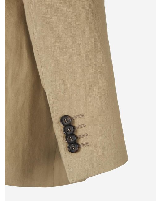 Canali Natural Plain Linen Suit for men