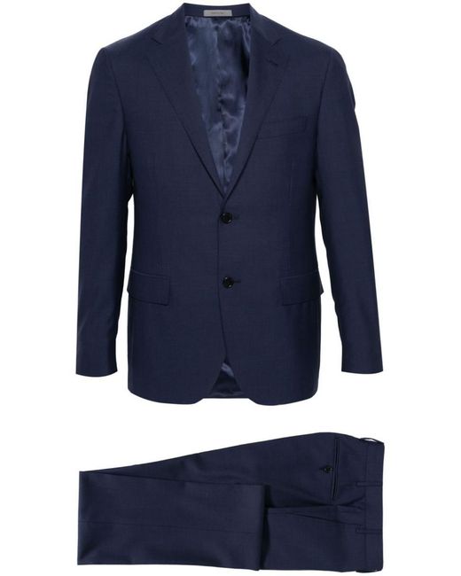 Corneliani Blue Virgin-wool Single-breasted Suit for men