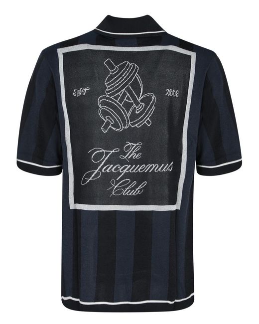 Jacquemus Blue Patterned Polo for men