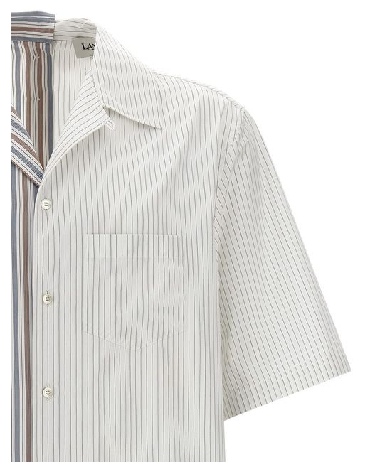 Lanvin White Asymmetric Striped Shirt Shirt, Blouse for men