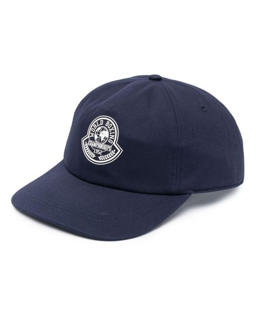 Moncler Blue Logo-print Cotton Baseball Cap for men