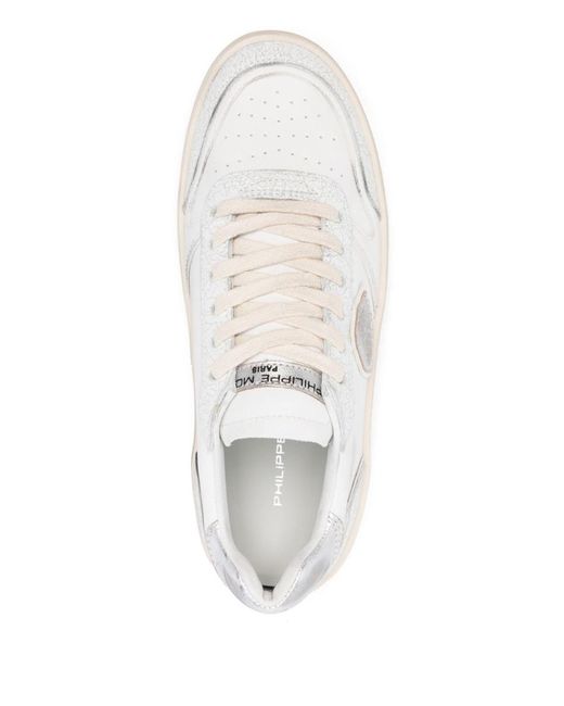 Philippe Model White Leather And Rubber Sneakers