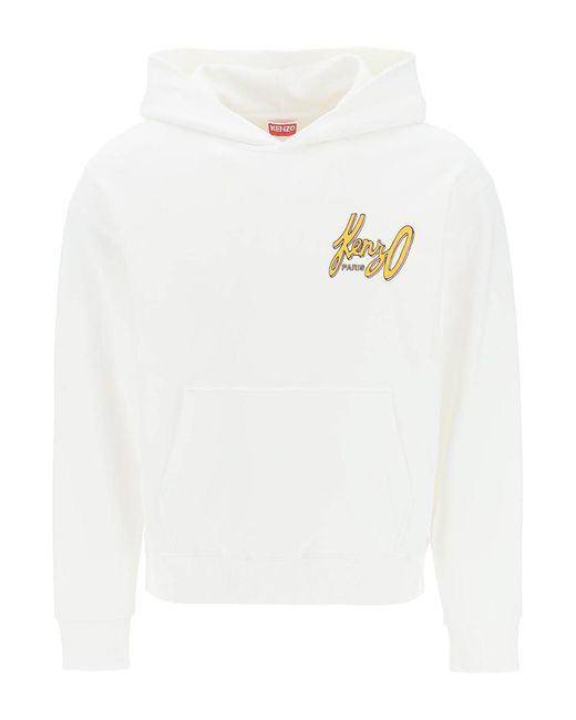 KENZO White Hoodie With Archive Logo for men
