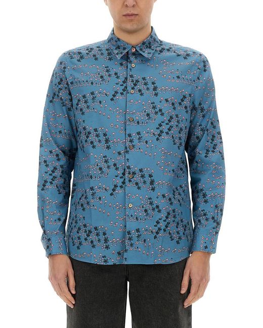 Paul Smith Blue Regular Fit Organic Cotton Shirts for men