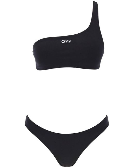 Off-White c/o Virgil Abloh Black Embroidered Logo Bikini Set With