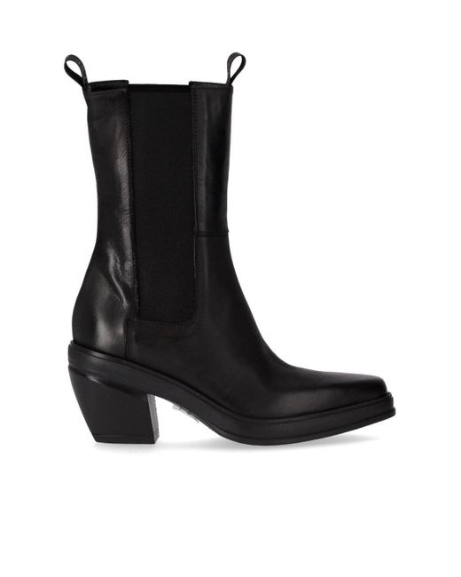 Elena Iachi Black Leather Texan Chelsea Boot | Lyst