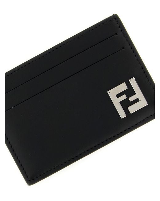 Fendi Black 'Slim Squared Ff' Card Holder for men